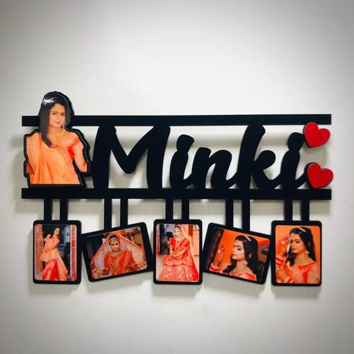 Customized Name Wooden Photo Frame Collage 6 Photos 