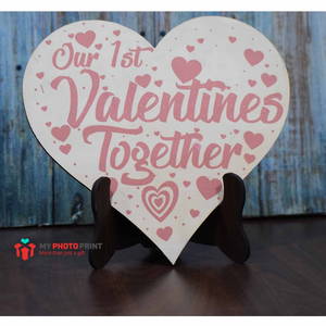 First Valentine Together Wooden Table Top