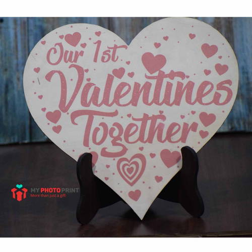 First Valentine Together Wooden Table Top