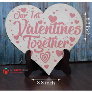 First Valentine Together Wooden Table Top