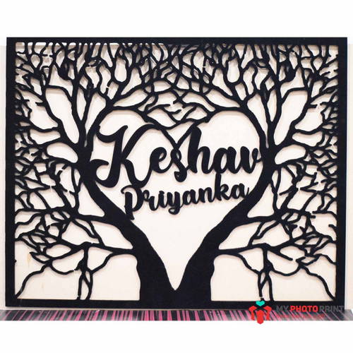 Personalized Love Tree With Name Wooden Wall Decoration