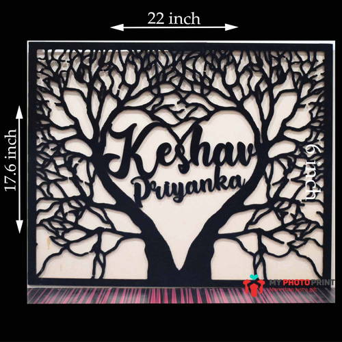 Personalized Love Tree With Name Wooden Wall Decoration