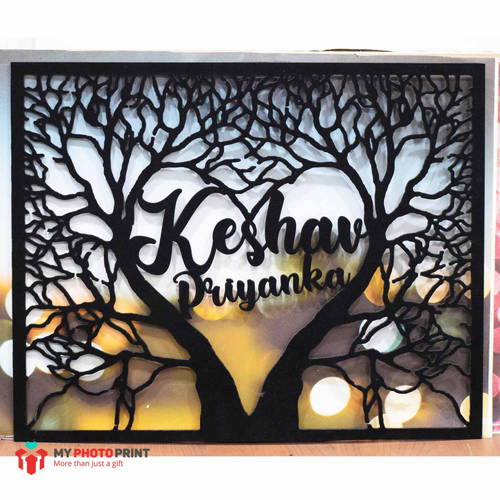 Personalized Love Tree With Name Wooden Wall Decoration