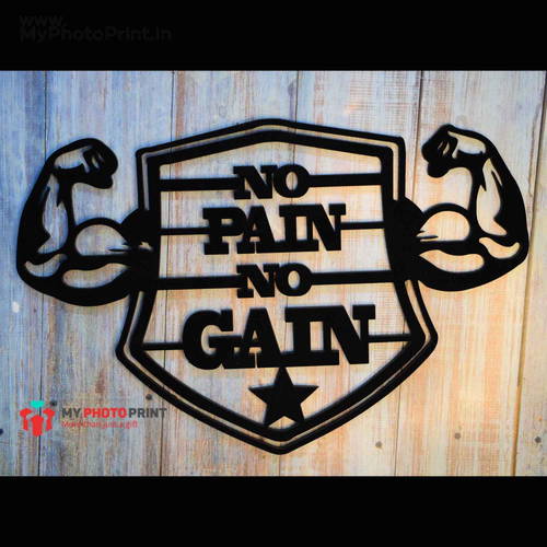 No Pain No Gain Wooden Wall Decoration 