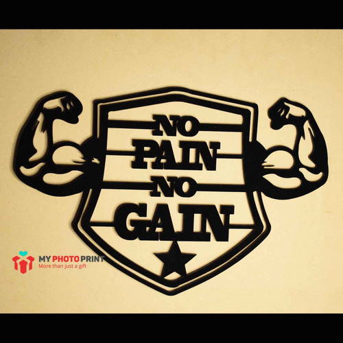 No Pain No Gain Wooden Wall Decoration 