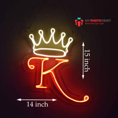 Custom Alphabetic Crown Led Neon Sign Decorative Lights Wall Decor 