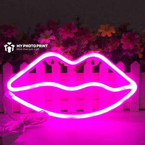 Neon Lip Shaped Led Neon Sign Decorative Lights Wall Decor