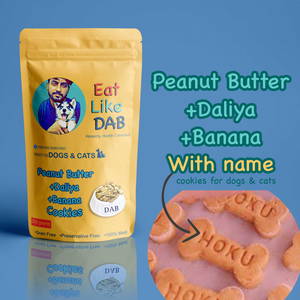 Home Made Peanut Butter+Daliya+Banana Dog Cookies/Treat With Your Dog Name On It