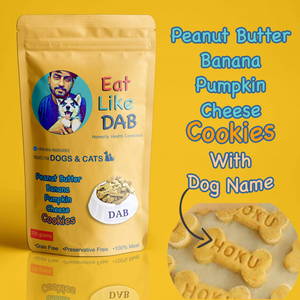 Home Made Peanut Butter+Banana+Pumpkin+Cheese Dog Cookies/Treat With Your Dog Name On It 500 Grams