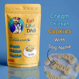 Home Made Cream Chicken Dog Cookies Treat With Your Dog Name On It 500 Grams