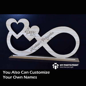 Personalized Couple Infinity Love Wooden Table Top