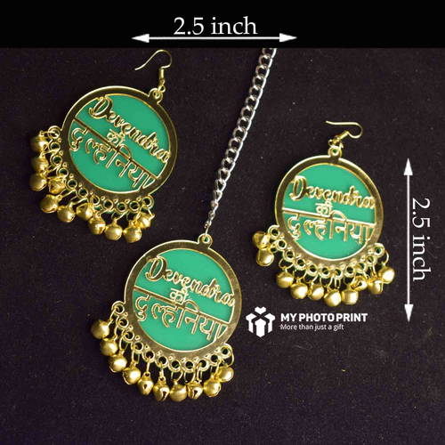 Customized Set Of Jhumka & Mangtika Jewellery