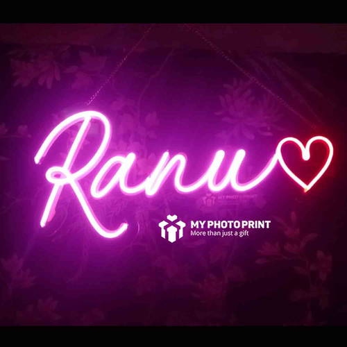 Custom Name With Heart Led Neon Sign Decorative Lights Wall Decor 2.0 