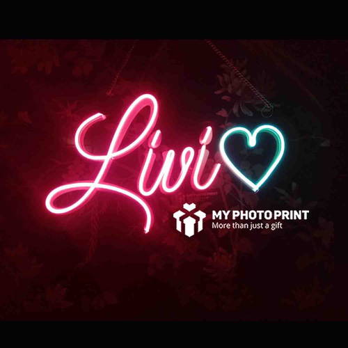 Custom Name With Heart Led Neon Sign Decorative Lights Wall Decor 2.0 