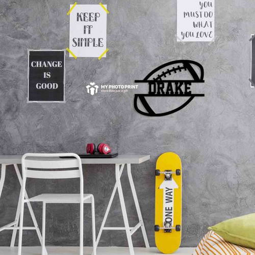 Customized Football Name Wooden Wall Decoration