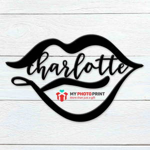 Customized Lips Name Wooden Wall Decoration