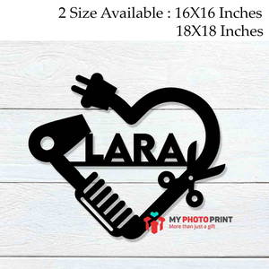 Customized Hairdresser Heart Name Wooden Wall Decoration