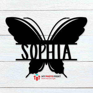 Customized Butterfly Name Wooden Wall Decoration