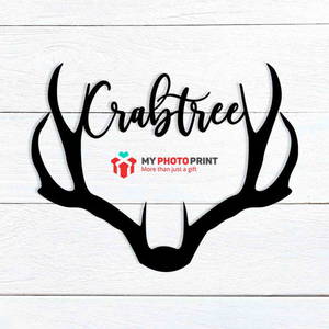 Customized Deer Antler Name Wooden Wall Decoration