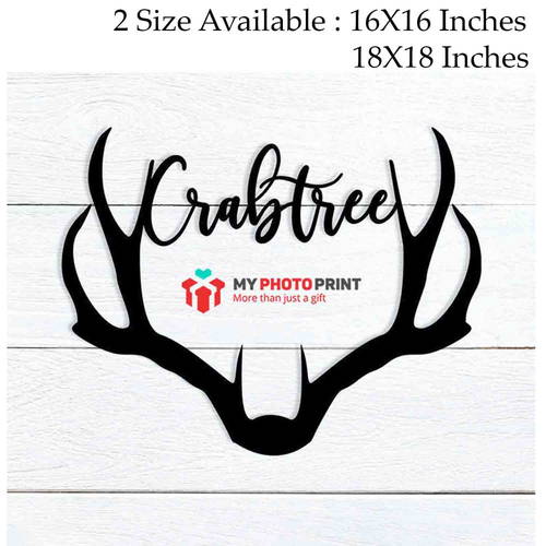 Customized Deer Antler Name Wooden Wall Decoration