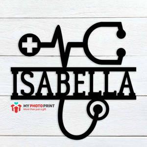 Customized Stethoscope Name Wooden Wall Decoration