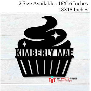 Customized Cupcake Name Wooden Wall Decoration