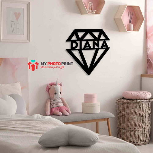 Customized Diamond Name Wooden Wall Decoration