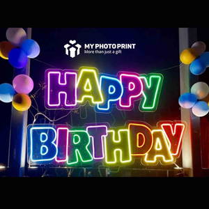 Neon Happy Birthday Led Neon Sign Decorative Lights Wall Decor