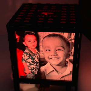 Customized Photo Velvet Shadow Box with Multicolour Electric Night Lamp