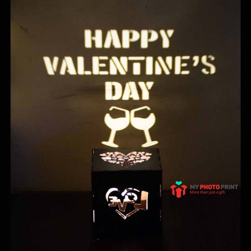 Customized Love Wooden Shadow Box Night with Electric Night Lamp