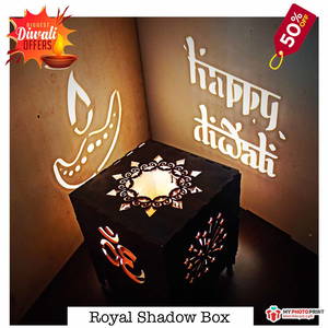 Diwali Royal Wooden Shadow Box Electric night Lamp