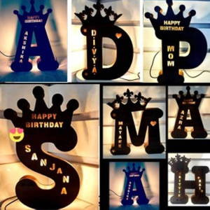 Customized A TO Z Alphabet Wooden Name Board