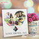 Customized Heart Photo Canvas With 5 Photo