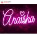 Custom Name With Heart Led Neon Sign Decorative Lights Wall Decor | Size Approx 12 Inches X 18 Inches According to Name