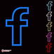 Neon Facebook Logo Led Neon Sign Decorative Lights Wall Decor