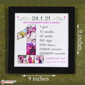 Personalized Date And Names With Occasion Photo Frame Collage 10 Photos