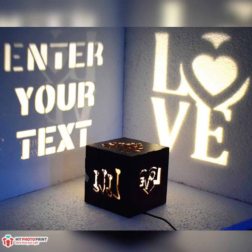 Customized Love Wooden Shadow Box Night with Electric Night Lamp