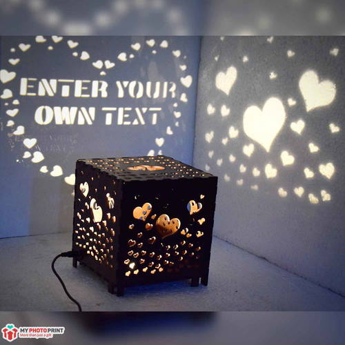 Expertly Crafted Royal Wooden Shadow Box Night Lamp - Personalize with a Name, Quote, or Message for a Memorable Gift