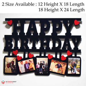 Your Text OR Name Wooden Photo Frame Collage 5 Photos(Example: Happy Anniversary,Happy Birthday ETC.)#147