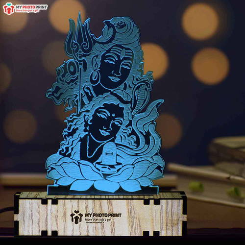 Mahadev Ji Acrylic 3D illusion LED Lamp with Color Changing Led and Remote#1577