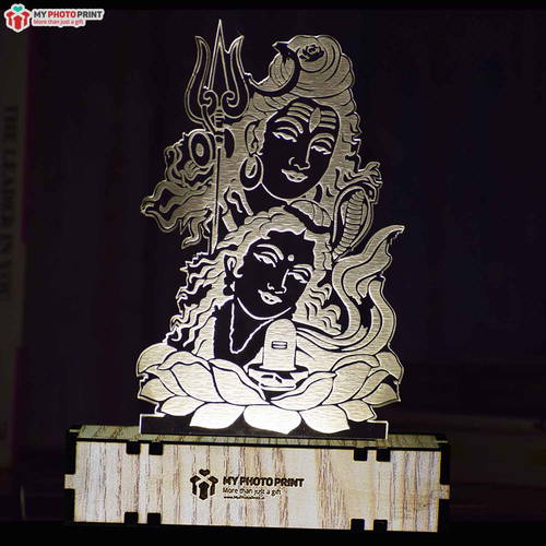 Mahadev Ji Acrylic 3D illusion LED Lamp with Color Changing Led and Remote#1577