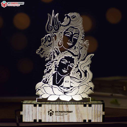 Mahadev Ji Acrylic 3D illusion LED Lamp with Color Changing Led and Remote#1577