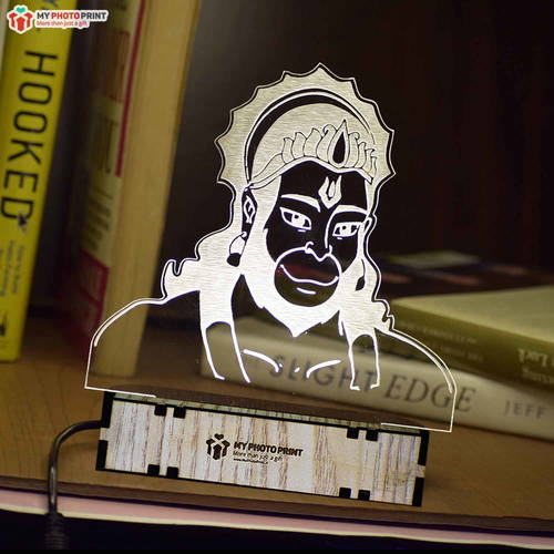 Hanuman Ji Acrylic 3D illusion LED Lamp with Color Changing Led and Remote#1579