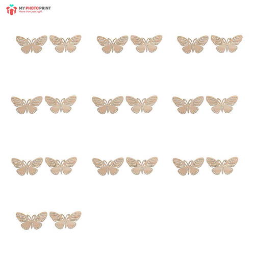 Butterflies Design MDF Wooden Craft Cutout Shapes & Patterns - DIY SET OF 10