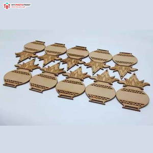 Elm Kalash Cutout Engraved MDF Blanks MDF Wooden Craft Cutout Shapes & Patterns - DIY (minimum 10 Quantity)