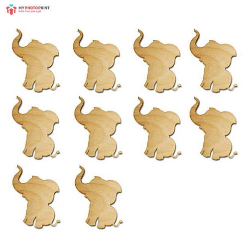 Elephant MDF Wooden Craft Cutout Any Shapes & Patterns | Minimum Order 10 Pcs