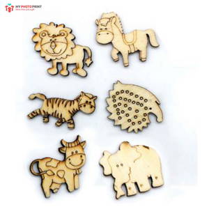  Animals Design MDF Wooden Craft Cutout Any Shapes & Patterns | (minimum 10 quantity)