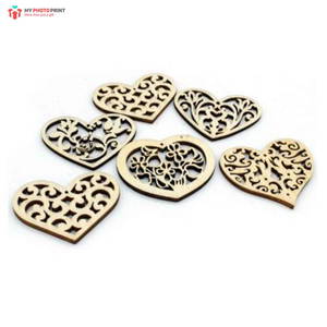 Heart Design MDF Wooden Craft Cutout Any Shapes & Patterns | (minimum 10 Quantity)