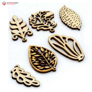 Leaf Design MDF Wooden Craft Cutout Any Shapes & Patterns | (minimum 10 Quantity)