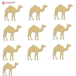 Camels MDF Wooden Craft Cutout Shapes & Patterns - DIY SET OF 10  (minimum 10 Quantity)